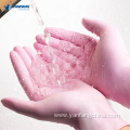 Examination pink disposable powder free nitrile latex gloves